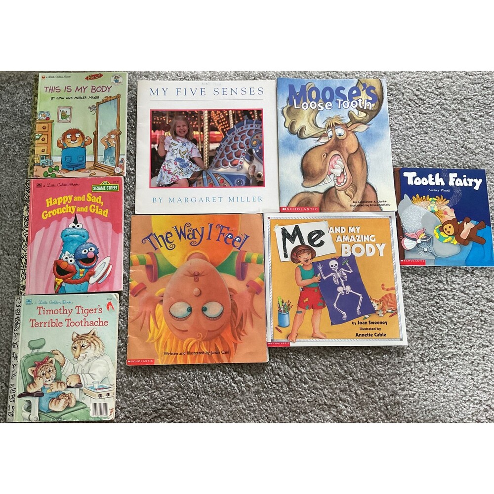 New & Used Lot of 8 Paperback & Hardcover Children’s Feelings & Books About Body
